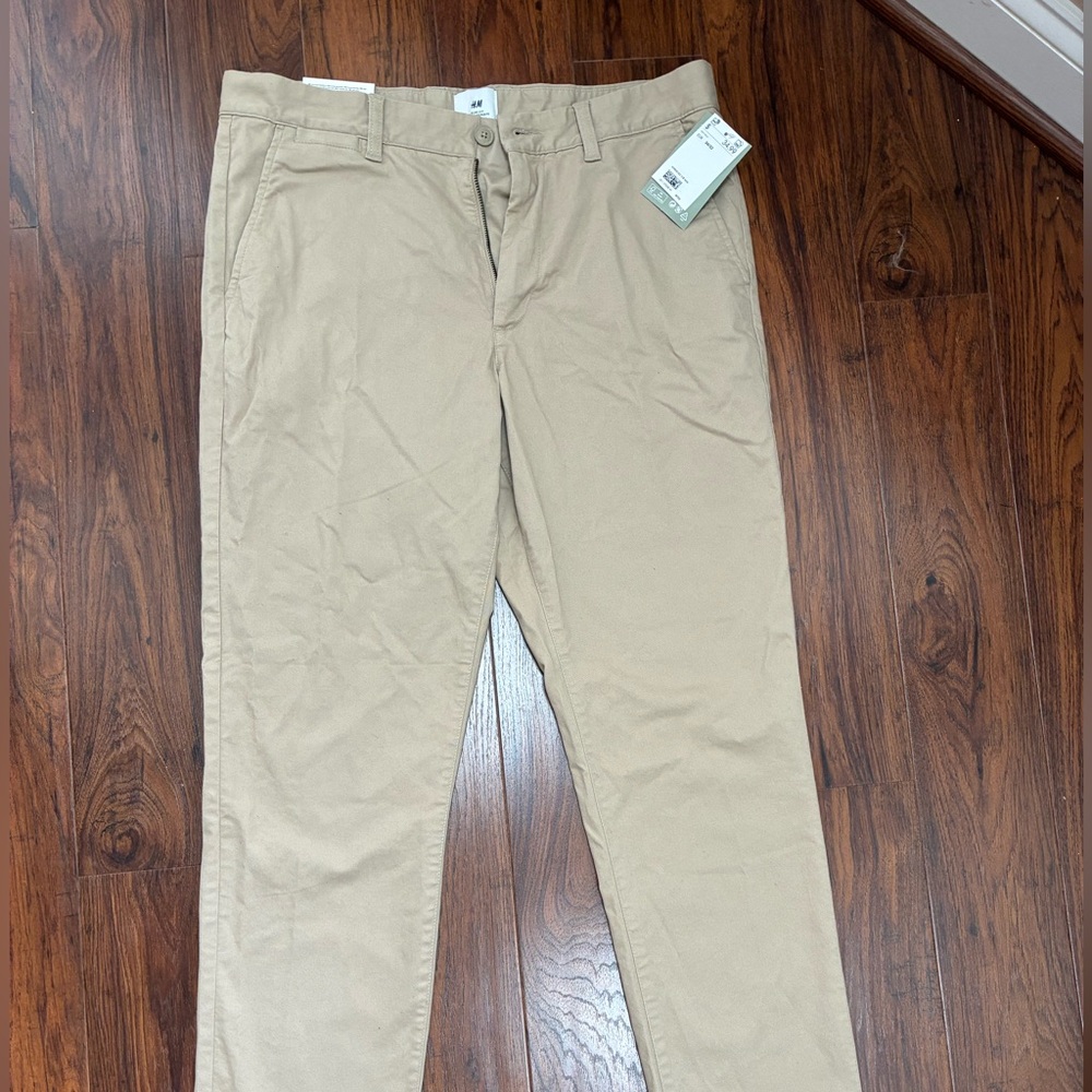 H&M Tan Chinos Classic Straight-Leg